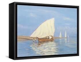 Beaching the Dhow-Edward Dawson-Framed Stretched Canvas