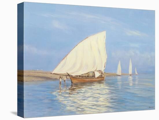 Beaching the Dhow-Edward Dawson-Stretched Canvas