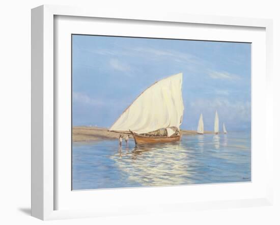 Beaching the Dhow-Edward Dawson-Framed Giclee Print