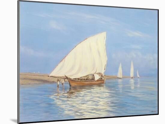 Beaching the Dhow-Edward Dawson-Mounted Giclee Print