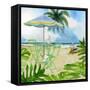 Beachside Dining 1-Mary Escobedo-Framed Stretched Canvas