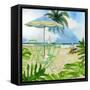 Beachside Dining 1-Mary Escobedo-Framed Stretched Canvas