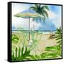 Beachside Dining 1-Mary Escobedo-Framed Stretched Canvas