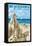 Beachtown - Jekyll Island, Georgia - Sandcastle-Lantern Press-Framed Stretched Canvas