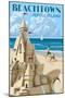 Beachtown - Jekyll Island, Georgia - Sandcastle-Lantern Press-Mounted Art Print