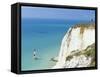 Beachy Head and Lighthouse on Chalk Cliffs, East Sussex, England, UK, Europe-John Miller-Framed Stretched Canvas