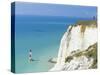 Beachy Head and Lighthouse on Chalk Cliffs, East Sussex, England, UK, Europe-John Miller-Stretched Canvas