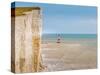 Beachy Head and the Beachy Head lighthouse, near Eastbourne, South Downs National Park, East Sussex-Barry Davis-Stretched Canvas