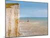 Beachy Head and the Beachy Head lighthouse, near Eastbourne, South Downs National Park, East Sussex-Barry Davis-Mounted Photographic Print