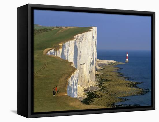 Beachy Head Lighthouse and Chalk Cliffs, Eastbourne, East Sussex, England, United Kingdom, Europe-Stuart Black-Framed Stretched Canvas
