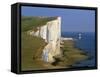 Beachy Head Lighthouse and Chalk Cliffs, Eastbourne, East Sussex, England, United Kingdom, Europe-Stuart Black-Framed Stretched Canvas