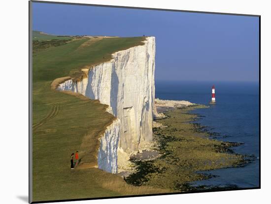 Beachy Head Lighthouse and Chalk Cliffs, Eastbourne, East Sussex, England, United Kingdom, Europe-Stuart Black-Mounted Photographic Print