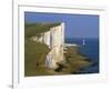 Beachy Head Lighthouse and Chalk Cliffs, Eastbourne, East Sussex, England, United Kingdom, Europe-Stuart Black-Framed Photographic Print