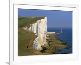 Beachy Head Lighthouse and Chalk Cliffs, Eastbourne, East Sussex, England, United Kingdom, Europe-Stuart Black-Framed Photographic Print