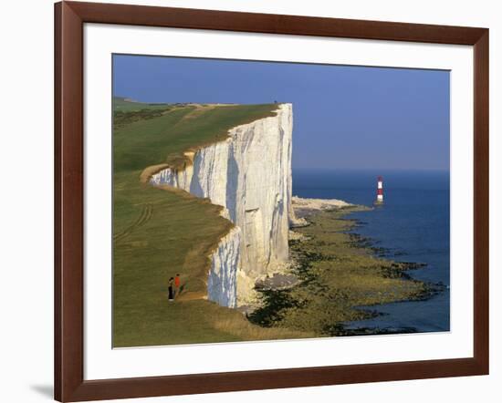 Beachy Head Lighthouse and Chalk Cliffs, Eastbourne, East Sussex, England, United Kingdom, Europe-Stuart Black-Framed Photographic Print