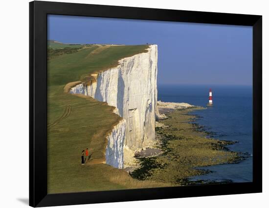 Beachy Head Lighthouse and Chalk Cliffs, Eastbourne, East Sussex, England, United Kingdom, Europe-Stuart Black-Framed Photographic Print