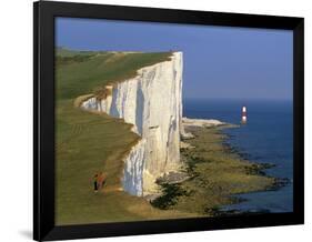 Beachy Head Lighthouse and Chalk Cliffs, Eastbourne, East Sussex, England, United Kingdom, Europe-Stuart Black-Framed Photographic Print