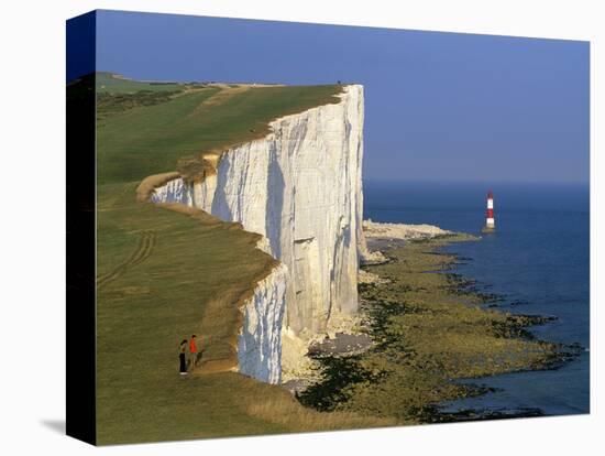 Beachy Head Lighthouse and Chalk Cliffs, Eastbourne, East Sussex, England, United Kingdom, Europe-Stuart Black-Stretched Canvas