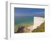 Beachy Head Lighthouse, White Chalk Cliffs and English Channel, East Sussex, England, Uk-Neale Clarke-Framed Photographic Print