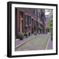 Beacon Hill, Acorn Street, Boston, Massachusetts, New England, USA-Roy Rainford-Framed Photographic Print