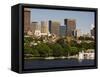 Beacon Hill and City Skyline Across the Charles River, Boston, Massachusetts, USA-Amanda Hall-Framed Stretched Canvas