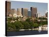 Beacon Hill and City Skyline Across the Charles River, Boston, Massachusetts, USA-Amanda Hall-Stretched Canvas
