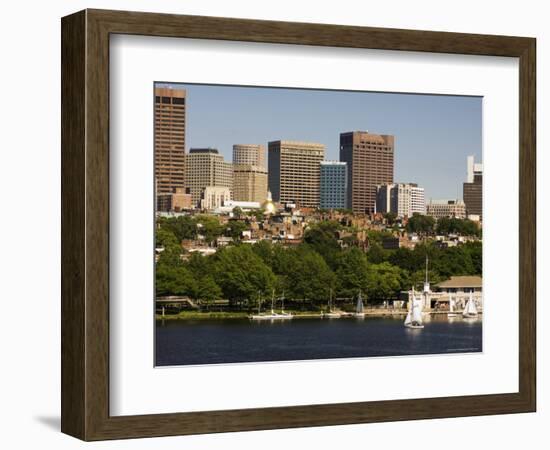 Beacon Hill and City Skyline Across the Charles River, Boston, Massachusetts, USA-Amanda Hall-Framed Photographic Print