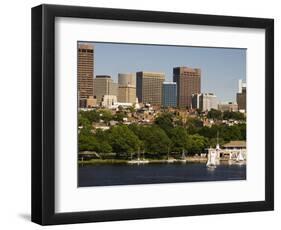 Beacon Hill and City Skyline Across the Charles River, Boston, Massachusetts, USA-Amanda Hall-Framed Photographic Print