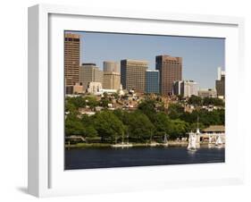 Beacon Hill and City Skyline Across the Charles River, Boston, Massachusetts, USA-Amanda Hall-Framed Photographic Print