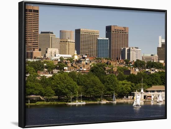 Beacon Hill and City Skyline Across the Charles River, Boston, Massachusetts, USA-Amanda Hall-Framed Photographic Print