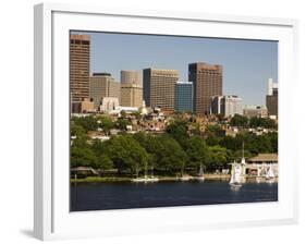 Beacon Hill and City Skyline Across the Charles River, Boston, Massachusetts, USA-Amanda Hall-Framed Photographic Print