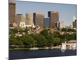 Beacon Hill and City Skyline Across the Charles River, Boston, Massachusetts, USA-Amanda Hall-Mounted Photographic Print