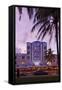Beacon Hotel, Facade, Ocean Drive at Dusk, Miami South Beach, Art Deco District, Florida, Usa-Axel Schmies-Framed Stretched Canvas