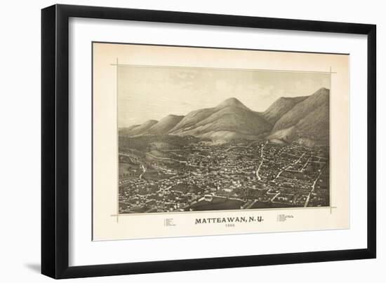 Beacon, New York - Panoramic Map-Lantern Press-Framed Art Print