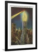 Beacon on Chrysler Building, New York City-null-Framed Art Print