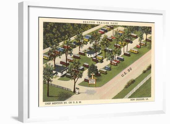 Beacon Trailer Park, New Orleans-null-Framed Art Print