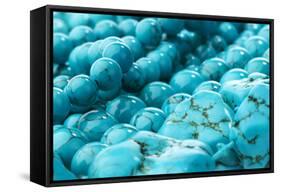 Beads with Natural Stone Turquoise-niknikpo-Framed Stretched Canvas