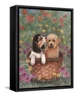 Beagle and Golden Retriever-Judy Mastrangelo-Framed Stretched Canvas