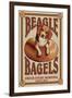 Beagle Bagels - Retro Ad - Lantern Press Artwork-Lantern Press-Framed Art Print