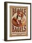 Beagle Bagels - Retro Ad - Lantern Press Artwork-Lantern Press-Framed Art Print