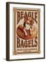 Beagle Bagels - Retro Ad - Lantern Press Artwork-Lantern Press-Framed Art Print