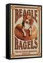 Beagle Bagels - Retro Ad - Lantern Press Artwork-Lantern Press-Framed Stretched Canvas