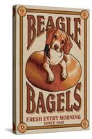 Beagle Bagels - Retro Ad - Lantern Press Artwork-Lantern Press-Stretched Canvas