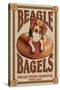 Beagle Bagels - Retro Ad - Lantern Press Artwork-Lantern Press-Stretched Canvas