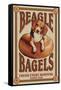 Beagle Bagels - Retro Ad - Lantern Press Artwork-Lantern Press-Framed Stretched Canvas