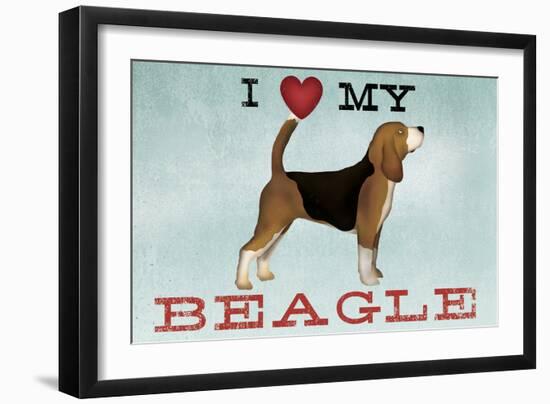 Beagle Canoe - I Love My Beagle I-Ryan Fowler-Framed Art Print