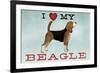 Beagle Canoe - I Love My Beagle I-Ryan Fowler-Framed Art Print