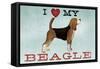 Beagle Canoe - I Love My Beagle I-Ryan Fowler-Framed Stretched Canvas