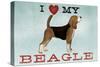 Beagle Canoe - I Love My Beagle I-Ryan Fowler-Stretched Canvas