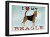 Beagle Canoe - I Love My Beagle I-Ryan Fowler-Framed Premium Giclee Print